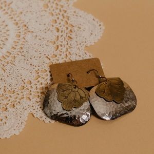 Vintage silver & brass boho earrings